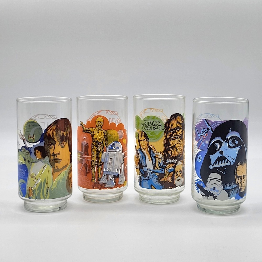 Vintage Rare 1977 Burger King Star Wars Collectible Tumblers Complete Set